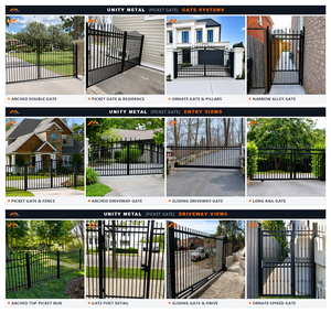 High Security Crimp Curved Top Steel Picket <b>Gate</b> Industrial Warehouse Perimeter Barrier for Engineering Contractors - Product Image 3