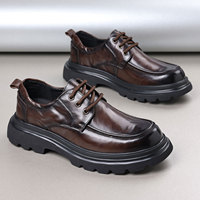 Chaussures habillées en cuir pleine fleur pour hommes, style britannique, respirantes, légères, à semelle épaisse, nouvelle collection 2026