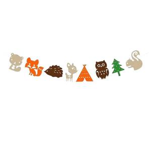 Noël Forêt Animaux Feutre Pliant <span class=keywords><strong>Guirlande</strong></span> <span class=keywords><strong>Dinosaure</strong></span> Forme Sérigraphie Bannière Fête D'<span class=keywords><strong>anniversaire</strong></span> Fournitures Y Compris Animal - Product Image 5