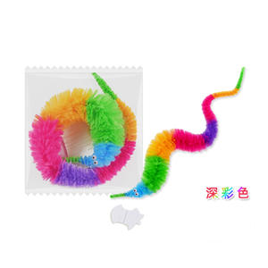 도매 직접 판매 저렴한 멀티 컬러 매직 웜 장난감 봉제 퍼지 문자열 wiggle 트위스트 웜 장난감 러시아어 물집 카드 - Product Image 4