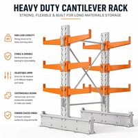 Système de rayonnage cantilever industriel robuste en métal, simple ou double face, capacité personnalisable, revêtement poudré