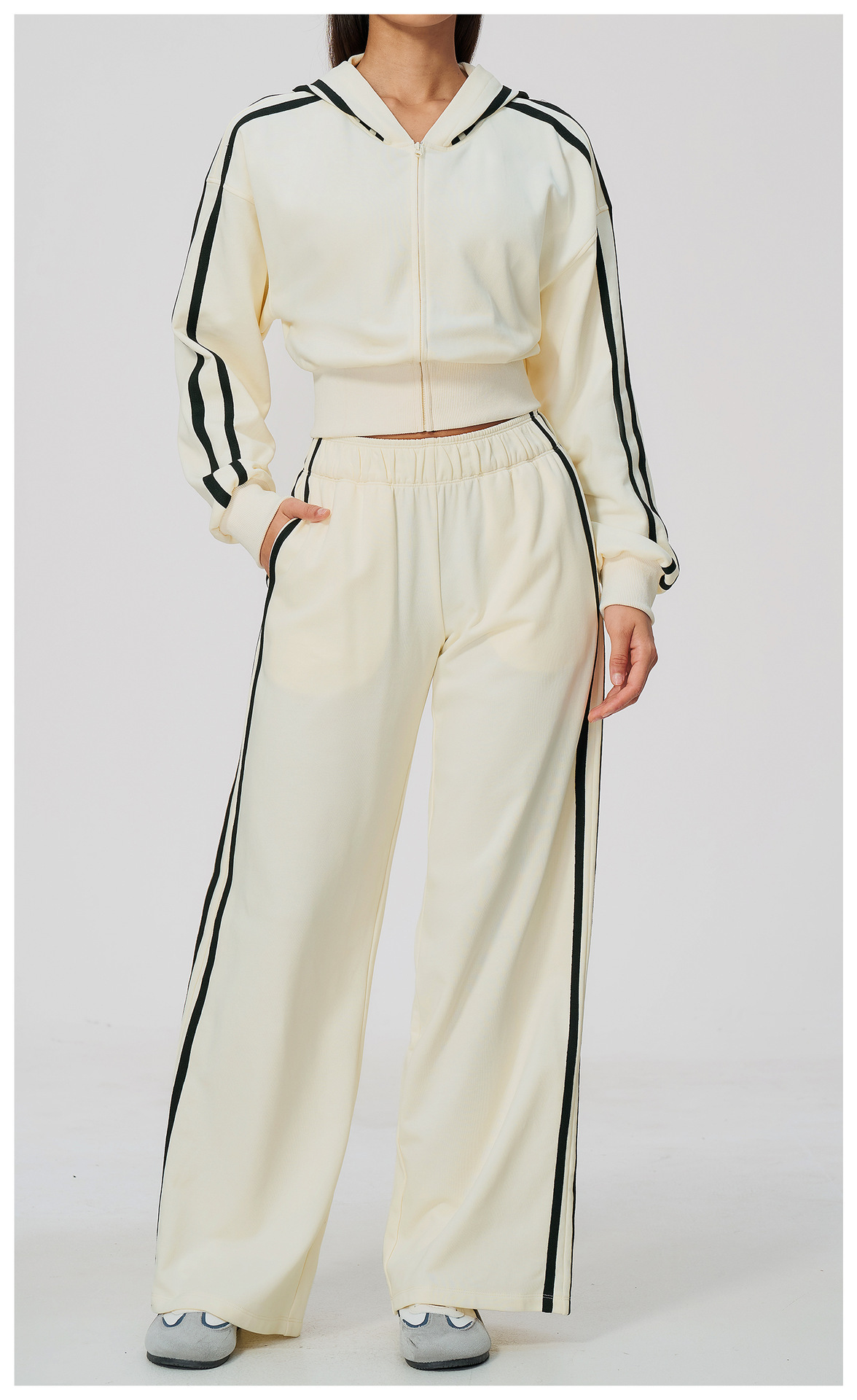 Zip-Up Color-Block Activewear Jacket: back view showing construction, seams and support
