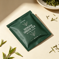 Sachets personnalisés en aluminium et Mylar thermoscellables à trois soudures latérales pour café et thé, sachets alimentaires vides pour thé, conformes aux normes alimentaires