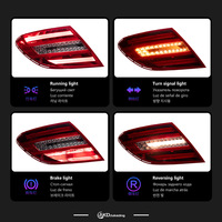 مجموعة أضواء خلفية LED لسيارات مرسيدس-بنز الفئة C طراز W204 موديلات 07-13، ضوء فرامل 30 واط، موديل 555 بالتصميم الأصلي