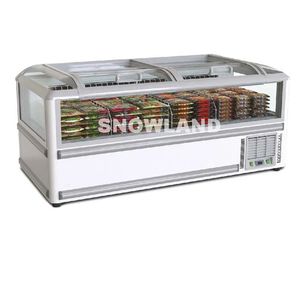 Supermercado Equipo de refrigeración comercial Alimentos congelados Pequeña puerta de vidrio Cofre Isla Nevera Congelador - Product Image 3
