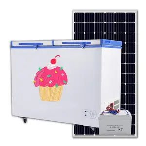 358 Liter solar betriebene Gleichstrom 24V Doppeltüren Kühlraum Tiefkühltruhe