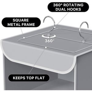 3 Tier Hanging Wardrobe <b>Storage</b> Organizer with 2 Hooks Multifunctional Clothes Shelf for Sweater Coat Shoes in Bedroom Dorm - Product Image 3