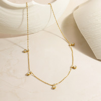 Ensemble de bijoux tendance SUMMLY : collier et bracelet double couche en mini-zircon et perles, plaqué or 18 carats, chaîne délicate en acier inoxydable