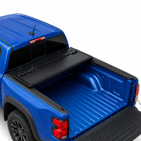 Couverture de benne pliable en quatre parties en alliage résistant aux intempéries pour F-150 250 350 2015-2022 Chevy Colorado 6'2"