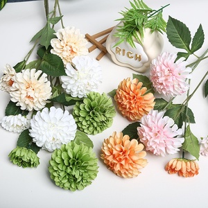 Flor Artificial de Dalia y Crisantemo de Tela de Seda de Alta Calidad con 3 Cabezas, Nuevo Producto para Decoraciones Navideñas, del Hogar y Bodas - Product Image 5