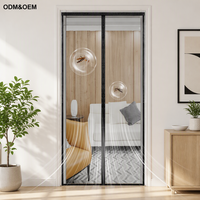 Moustiquaire de porte en fibre de verre résistante aux insectes, lavable, silencieuse, à fermeture magnétique, design moderne, maille 18x16, installation facile pour usage domestique
