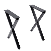Pieds de table minimalistes FL-16 en métal noir, pieds et pieds de meubles antiques
