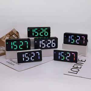 Reloj <span class=keywords><strong>Despertador</strong></span> Digital Simple con Espejo de Mesa, Control de Sonido LED, Temperatura Eléctrica y Doble Alarma, Regalo de Moda para Niños, Fábrica BSCI - Product Image 2