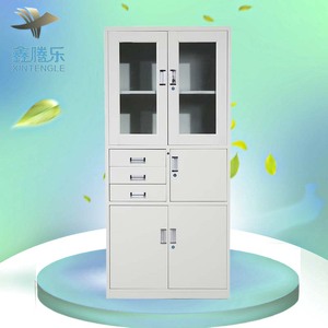 Armoire de classement en acier au design moderne, <span class=keywords><strong>3</strong></span> <span class=keywords><strong>tiroirs</strong></span>, coffre-fort, démontable, 2 portes battantes en verre, personnalisable pour la maison, le <span class=keywords><strong>bureau</strong></span>, l'entrepôt, la chambre - Product Image 6
