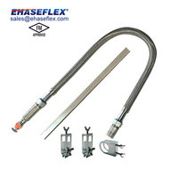 Tuyau flexible en acier inoxydable SUS304 certifié FM, 1 pouce, pour raccord de goutte-à-goutte d'incendie, 200 psi, filetages NPT/BSPT