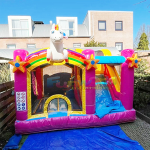 Chateau gonflable licorne เด็กบ้านเด้งกลางแจ้งเชิงพาณิชย์คอมโบพองยูนิคอร์นปราสาทเด้งพร้อมสไลด์ - Product Image 4