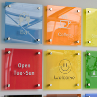 Panneau publicitaire en verre organique en acrylique imprimé sur mesure avec plaque de porte imprimée dans un cadre en aluminium