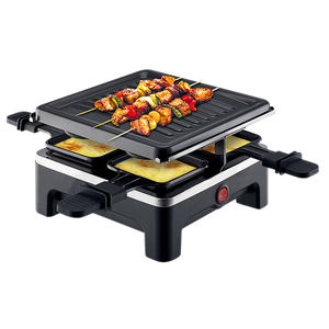Gril de table à <span class=keywords><strong>raclette</strong></span> intérieur de 650W, plaque chauffante antiadhésive pouvant accueillir jusqu'à <span class=keywords><strong>4</strong></span> <span class=keywords><strong>personnes</strong></span> pour les fêtes et le plaisir en famille, comprend <span class=keywords><strong>4</strong></span> plateaux chauffants - Product Image 3