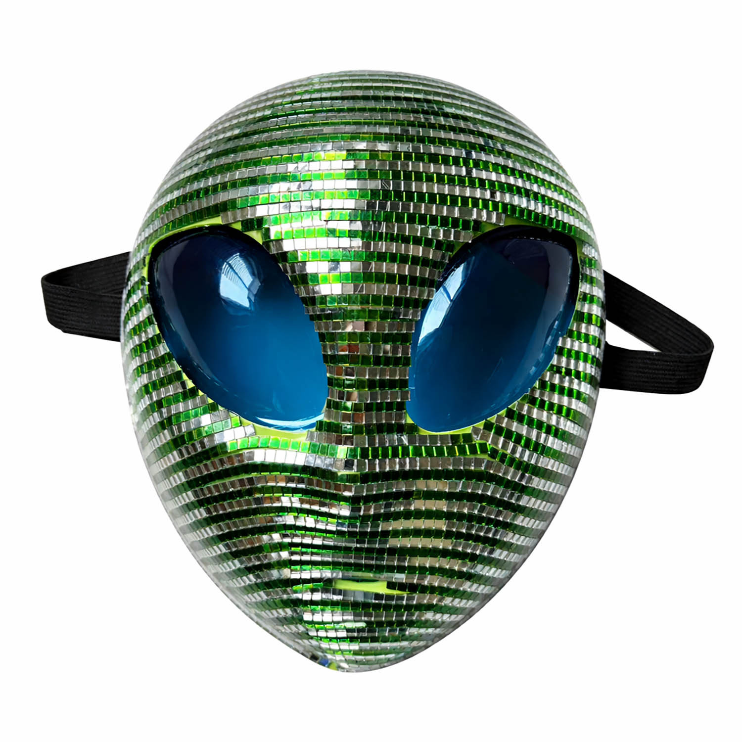 Máscara De Espejo Con Purpurina De Bola De Discoteca – Accesorio Brillante Para DJ, Fiestas Rave Y Mascaradas, De PVC, Ligera Y Reutilizable