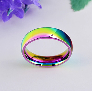 Popular yunnique cross-border e-commerce trendy colorful titanium steel <b>rings</b>, perfect for <b>couples</b> with a minimalis - Product Image 4