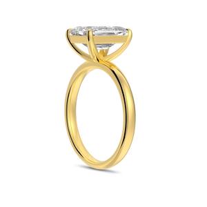 Dylamクラシックスタイルファインジュエリー最高級925シルバー4.0ct長方形5Aジルコニアブライダルウェディングエンゲージメント約束女性リング - Product Image 5