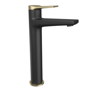 KAM-KANDA NERO-B moderni rubinetti termostatici alti neri opachi con leva in bronzo Kamalu Design - Product Image 1