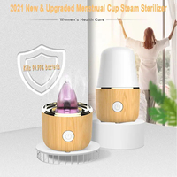 Esterilizador de vapor caliente para copas menstruales reutilizables Juego de cuidado de la higiene femenina Cuidado del período femenino con esterilizador Menstrual Copa