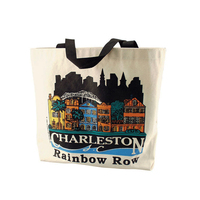 Joli sac fourre-tout en toile de coton Logo imprimé personnalisé sac à bandoulière recyclable durable en gros pour les sacs fourre-tout Art chic personnalisés