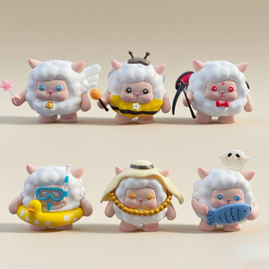 Figuras de Ovejas de Plástico Pequeñas al por Mayor, Regalo Promocional para Restaurantes de Comida Rápida, <span class=keywords><strong>Juguete</strong></span> para Niños - Product Image 1