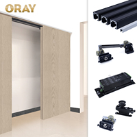 Sistema de Puerta Corredera de Diseño Moderno y Alta Resistencia con Rodillos, Sistema de Puerta Corredera Empotrada con Resorte de Aluminio, Abridor de Puerta Corredera Tipo Cantilever Duradero