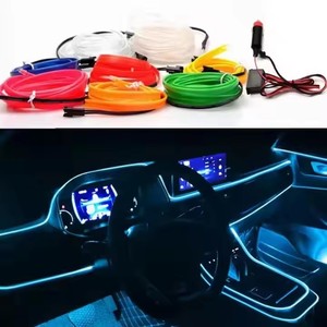 Tira de Luz LED Fría para Auto de 5m y 3m, Lámpara de Ambiente LED de 10 Colores, Línea de Luz Fría Interior para Auto con Adaptador para Encendedor de Cigarrillos - Product Image 3