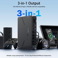 Batería Externa Portátil Mini UPS, Fuente de Alimentación de Respaldo de 20000mAh, PD65W QC3.0, Protector de Sobretensión para Router/Teléfono/Computadora