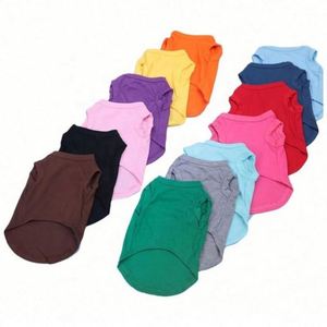 Vente en gros de T-shirts pour chiens les plus vendus, vêtements pour animaux de compagnie vierges de couleur unie avec logo personnalisé, impression UV, polyester doux, best-seller - Product Image 1
