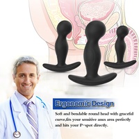 3 Ensembles de Plugs Anaux en Silicone Noir, Souples et Flexibles, pour Plaisir Anal Homme Femme, avec Grosses Perles, pour Fesses et Anus