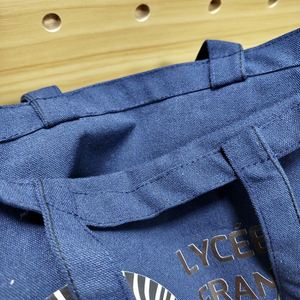 Sac de shopping de grande capacité avec logo imprimé personnalisé de haute qualité, sac en jean, toile épaisse, sac fourre-tout pour étudiants - Product Image 3