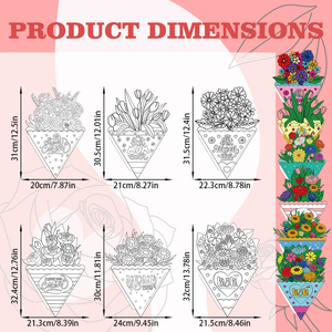 Kit de Bouquet en Papier DIY Fête des Mères – 6 Motifs, Bricolage <span class=keywords><strong>Coloriage</strong></span> Enfants, Cadeau Pliable 3D pour <span class=keywords><strong>Maman</strong></span> des Enfants - Product Image 2