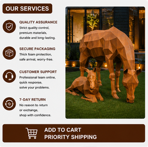 Escultura de Metal de Caballo Potro de Acero Corten Geométrico Moderno de Tamaño Real BSA, Arte Metálico para Paisajes y Instalaciones en Patios de Villas - Product Image 6