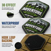 Patch en PVC personnalisé, patch en caoutchouc 3D, patch imperméable à la boucle auto-agrippante pour chapeaux, sacs, vestes, vêtements, équipement de plein air