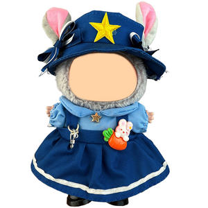 Ropa bonita <span class=keywords><strong>al</strong></span> por mayor de 17/15cm, solo vestido azul Labubo, conjunto de mono de sombrero de estilo único, traje accesorio azul sin muñeca incluida - Product Image 1