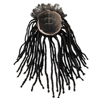 Cheveux humains vierges malaisiens # Perruque en dentelle complète 8x10 pour hommes noirs, couleur noire 1b, 16 pouces, dreadlocks, tresses torsadées