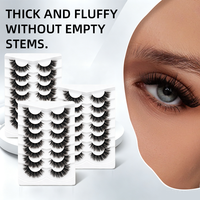 7 paires de faux cils en vison synthétique moelleux, épais et volumineux, légers et réutilisables, pour le maquillage, avec logo personnalisé OEM