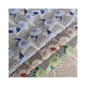 Desain baru kain brokat jacquard antik bunga matahari cetak timbul celup benang untuk tas dan sarung sofa - Product Image 1
