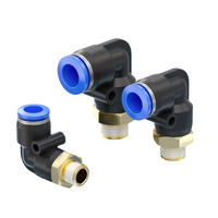 Fabricant PL série connecteur rapide 1/8 1/4 3/8 1/2 filetage coude pneumatique électrovanne Joint tuyau d'air raccords en plastique
