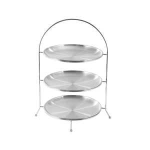 Support de présentation de desserts en métal doré à 3 niveaux, assiettes réutilisables, service de buffet pour les célébrations de Noël, du Nouvel An et de la fête <span class=keywords><strong>des</strong></span> pères - Product Image 2