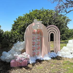 Wedding arch frame stand wall groovy arch fondale ripple arch stage background - Product Image 4