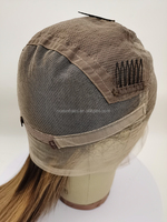 Perruque Lace Front Wig HD transparente sans colle, cheveux humains lisses et vierges, couleur blond platine