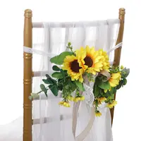 Ceintures de décoration de Patio en Satin et mousseline de soie, couvre-pieds décoratifs en métal, décoration de cabine téléphonique, chaise, fleur noire