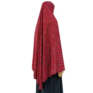 Khimar-bufanda larga para mujer musulmana, Hijab musulmán de lentejuelas florales, a la moda, modesto, XL, caliente en Tailandia, Dubái, chal, ropa islámica