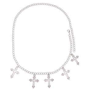 Waist <b>Chain</b> <b>Cross</b> Pendant Tibetan Silver Unisex Body <b>Chain</b> Party Hip Hop Style Single Layer Metal <b>Chain</b> Jewelry - Product Image 5
