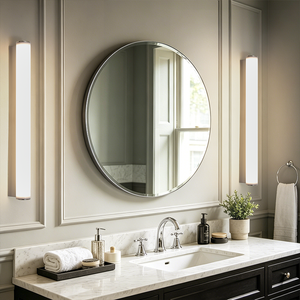 Modern LED Wall Lamp White Rectangular Aluminum Bathroom <b>Vanity</b> <b>Light</b> 3500K Warm White Dimmable Wall-Mounted Fixture - Product Image 1